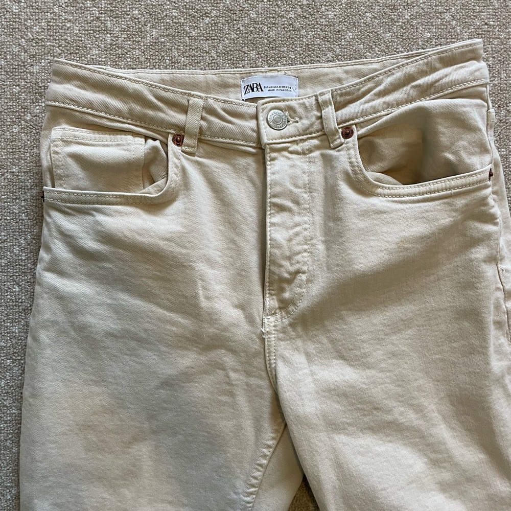 Zara cream jeans